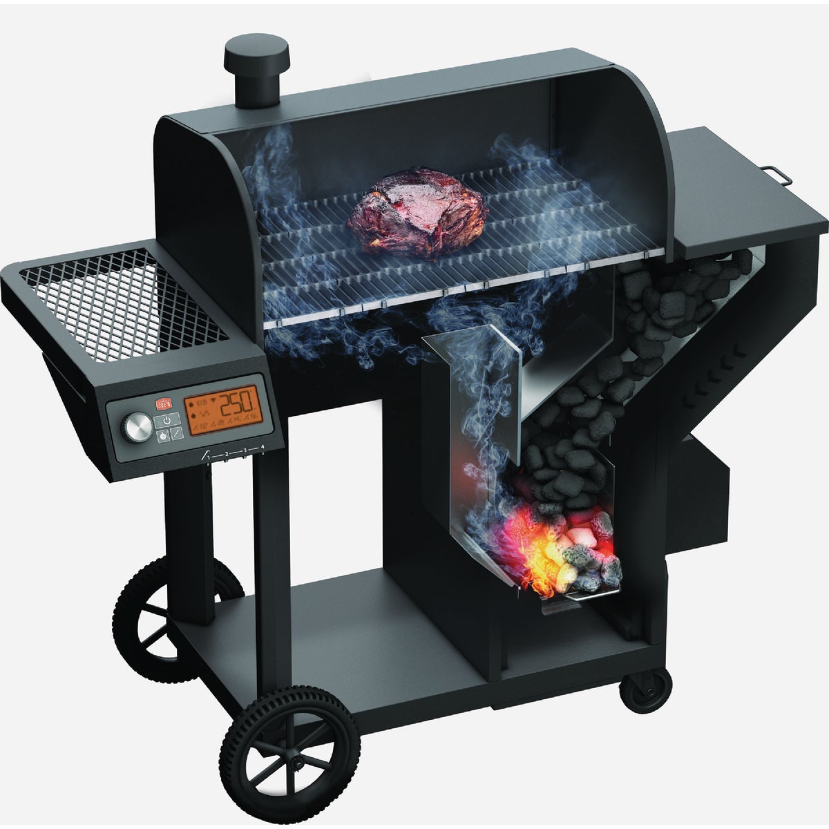 Oklahoma Joe s Tahoma 900 Sq. In. Black Vertical Gravity Feed Charcoal Smoker Grill Anderson Lumber