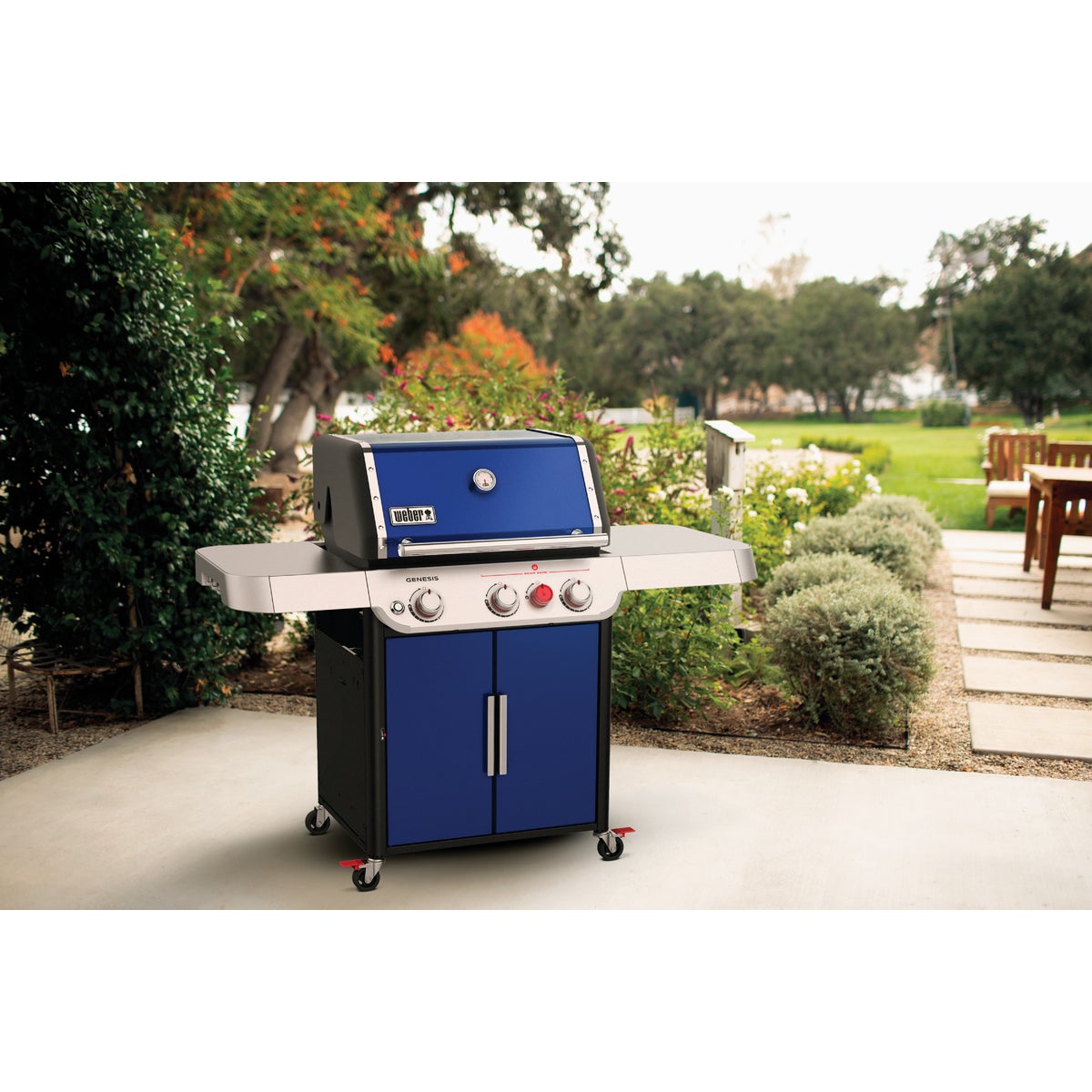 Weber Genesis SP E325S 3 Burner Liquid Propane Gas Grill Deep Ocean Blue Anderson Lumber